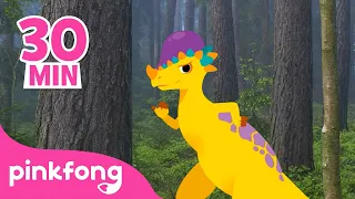 Pachyesephalosaurus, dinosaurus yang kuat! | Kumpulan Lagu Dinosaurus Anak | Pinkfong Baby Shark