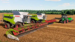 FS22 / Карта HORSCH AgroVation / #50 Уборка овса и прессование соломы Сlaas 460, 760TT, 8700, FENDT