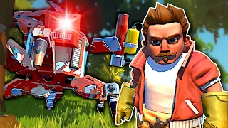 GIANT RED FARMBOT BATTLE IS INSANE! - Scrap Mechanic Multiplayer Survival