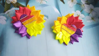 Яркие бантики из ленты 1,5 см  / DIY Hair Bow / Beautiful Ribbon Bow / Bow tutorial / Kanzashi