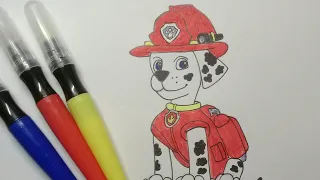 Маршал как нарисовать ЩЕНЯЧИЙ ПАТРУЛЬ / speed drawing Marshall paw patrol