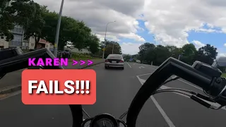 KAREN CRASHED trying to block me on the V ROD (FUNNY REACTION!)