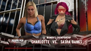Roadblock 2016 - Sasha Banks Vs Charlotte For The Women's Championship - WWE 2K17