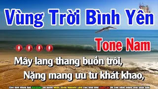 Vùng Trời Bình Yên Karaoke Tone Nam - Beat Chuẩn | Nhạc Sống Nguyễn Linh