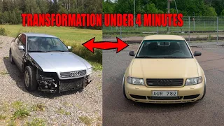 Audi B5 Stance Transformation Under 4 minutes!