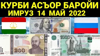 Срочно! 14 Май Курби Асъор имруз Курсы USD/RUB/TJS 14.05.2022 Курс валют в Таджикистане на сегодня.