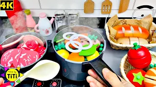 Cooking Beef Stew with Potatoes and Carrots with kitchen toys | Nhat Ky TiTi #235