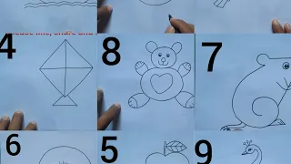 How to draw pictures using numbers 1 to 10 || number drawing || Number drawing easy step by step