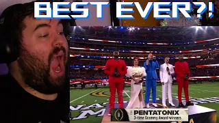 Singer/Songwriter reaction to PENTATONIX - STAR SPANGLED BANNER FROM THE CFB NATIONAL CHAMPIONSHIP