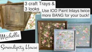 Easy DIY Tray makeover - use your IOD Paint Inlay TWICE!