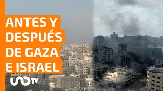 Imágenes y videos muestran el antes y después de Gaza e Israel tras bombardeos