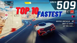 TOP 10 FASTEST CARS IN ASPHALT 9