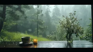 The quiet sound of rain in the forest hut | Soft Rain for Sleep, Study and Relaxation