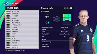 eFootball PES 2021 ⚽ Scotland ⚽  Player Ratings