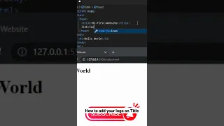 How to add logo on website title | HTML & CSS #shorts #coding