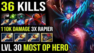 CRAZY 110K DAMAGE Triple Rapier Phantom Assassin 1 Shot Pirate Hat Vs 9 Slotted Godlike AM DotA 2