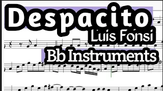 Despacito Tenor Sax Soprano Clarinet Trumpet Sheet Music Backing Track Play Along Partitura