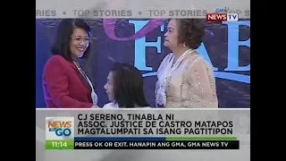 CJ Sereno, tinabla ni Assoc. Justice de Castro matpaos magtalumpati sa isang pagtitipon