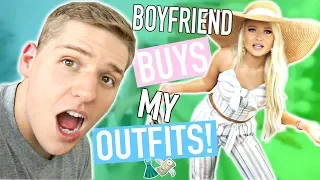 BOYFRIEND BUYS MY OUTFITS! Shopping Challenge 2018!