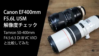 Canon ef400mm F5.6L USM の解像度チェック Tamron 50-400mm F4.5-6.3 Di III VC VXD A067 と比較