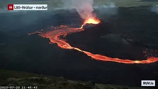 Timelapse - The Icelandic Eruption in Litli-Hrutur 20th July 2023