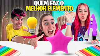 FIZEMOS NOSSOS ELEMENTOS COM MASSINHA *quem foi o melhor?