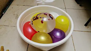 Pop Colorful Water Balloons - Popping Balloon (Slow Motion)