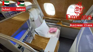 Trip Report | Emirates A380 | Dubai - Amman | BUSINESS CLASS | 4K