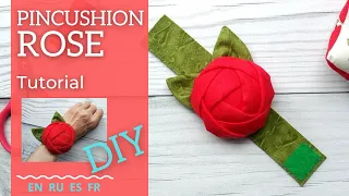 How to make a wrist Pin Cushion Rose/ Как сделать игольницу на руку/ Alfiletero de Muñeca