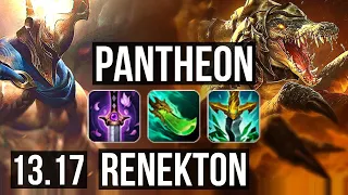 PANTHEON vs RENEKTON (TOP) | 600+ games, Legendary, 800K mastery | EUW Master | 13.17