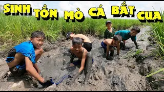 Anh Ba Phải | Thử Thách Sinh Tồn  Ngoài Đồng  Mò Cua - Bắt Cá - Hái Lượm  | Survival