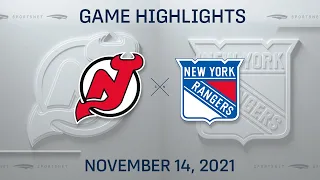 NHL Highlights | Devils vs. Rangers - Nov. 14, 2021