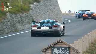Hypercars Accelerating on Mountain Pass - One:1, Chiron Sport, Huayra BC, LaFerrari & MORE