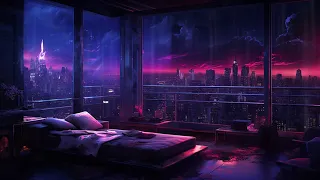 [BGM] Rainy Cyberpunk Penthouse Highrise - For Deep Focus Study & Relaxation 1 Hour Mix