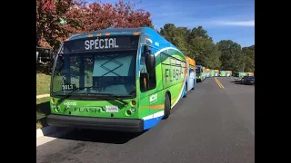 Montgomery County Transit Ride On NEW! FLASH BRT 2020 Novabus LFSA In Action pulling into Station