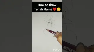 How to draw cartoon Tenali Rama❤️|easy step by step|#shorts#tutorial #youtubeshorts#viral #trending