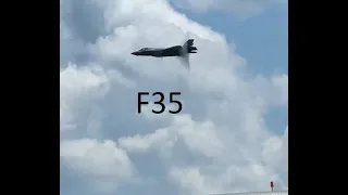 F-35A fighter jet air display, Spirit of St. Louis Air show 2022 F35 Lightning Stealth, fly by