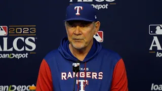 Texas Rangers manager Bruce Bochy explains why Evan Carter isn't starting Game 2