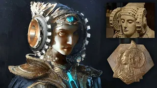 Lady Elche! The Mysterious 'Queen of Atlantis' with the Strange Device on her Temples!