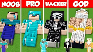 MAZE IN STATUE HOUSE BUILD CHALLENGE - Minecraft Battle: NOOB vs PRO vs HACKER vs GOD / Animation