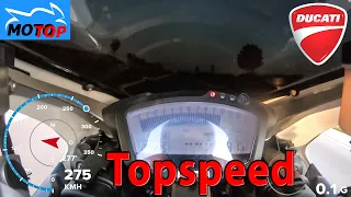 Ducati 1198 S - TOPSPEED on AUTOBAHN - GPS 275 km/h