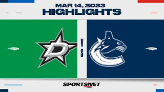 NHL Highlights | Stars vs. Canucks - March 14, 2023