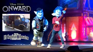 Ian, Barley, and Guinevere van from Pixar's "Onward" at El Capitan Theatre opening day