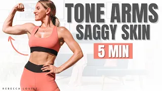 Exercises to TONE ARMS and tighten LOOSE skin - 5 Minutes