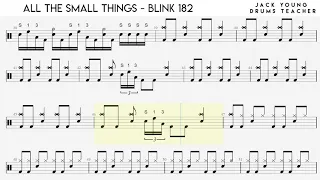 All The Small Things - Blink 182 - Drums Notation 🎵