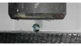 Crushing Marble with Hydraulic Press ( Explosion)