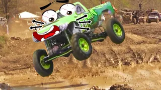 Crazy Monster Truck Long Jump and Crashes | Doodles Life