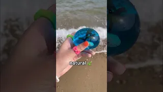 I Made an OCEAN NANO TAPE BUBBLE at the BEACH! 😱🌊🏝️🫧 *DIY satisfying nano tape squishy*