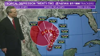 Tropical Depression 22 forms Thursday in southwest Gulf with winds of 35 mph