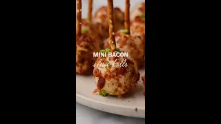 Mini Bacon Cheese Balls - the easiest appetizer bites recipe for your next tailgate! #Shorts